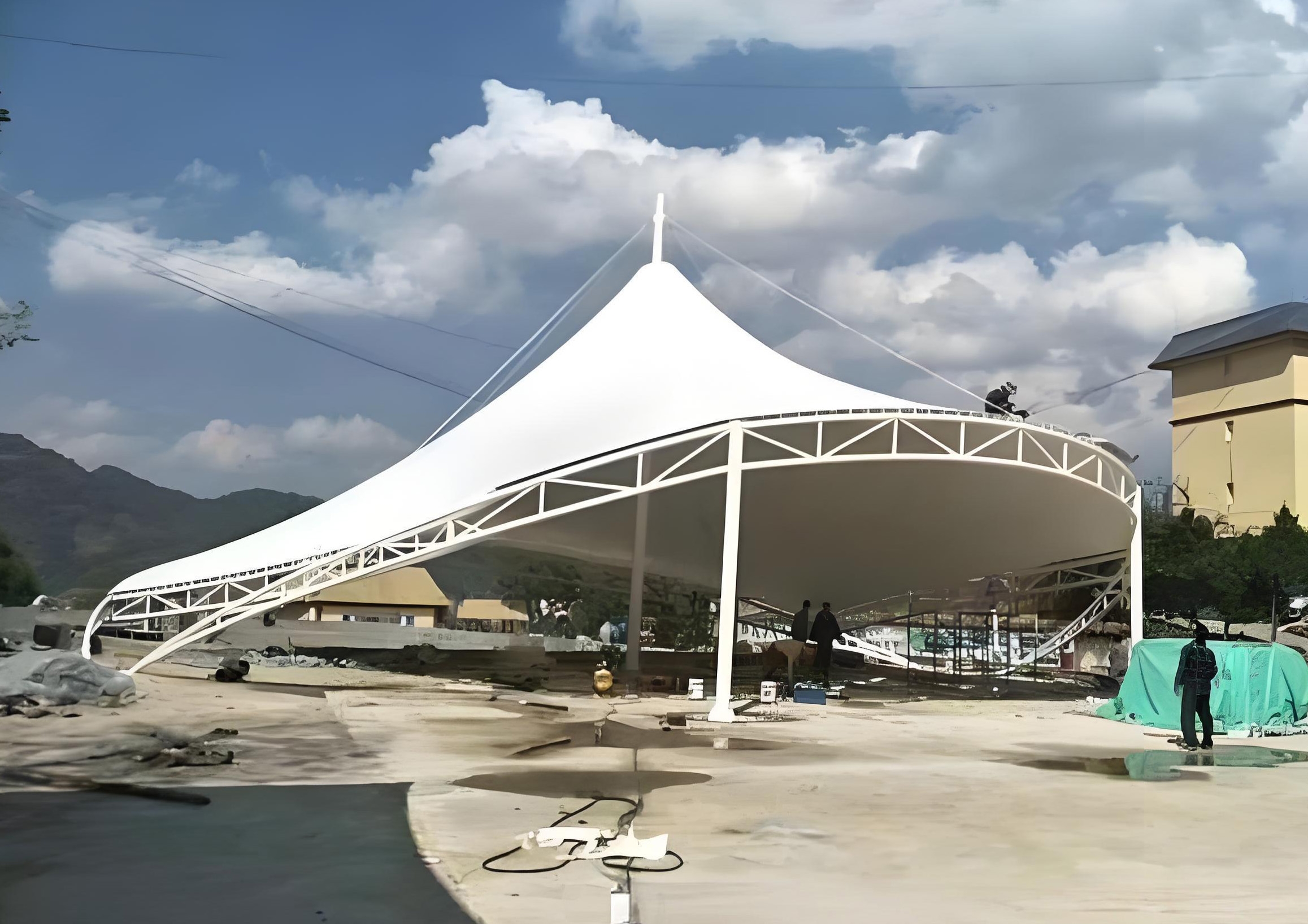 国网浙江兰溪市供电有限公司网球场膜结构(图1)